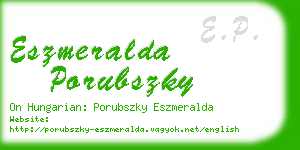 eszmeralda porubszky business card